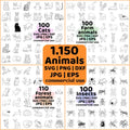 1150 Animals Mega Bundle