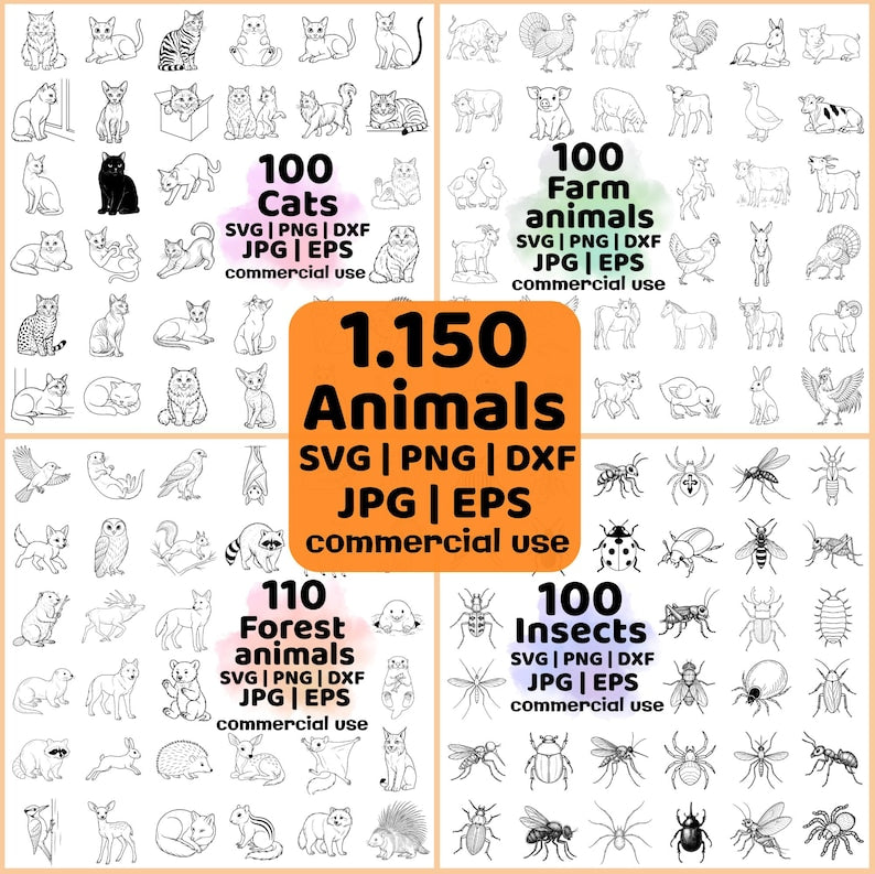 1150 Animals Mega Bundle